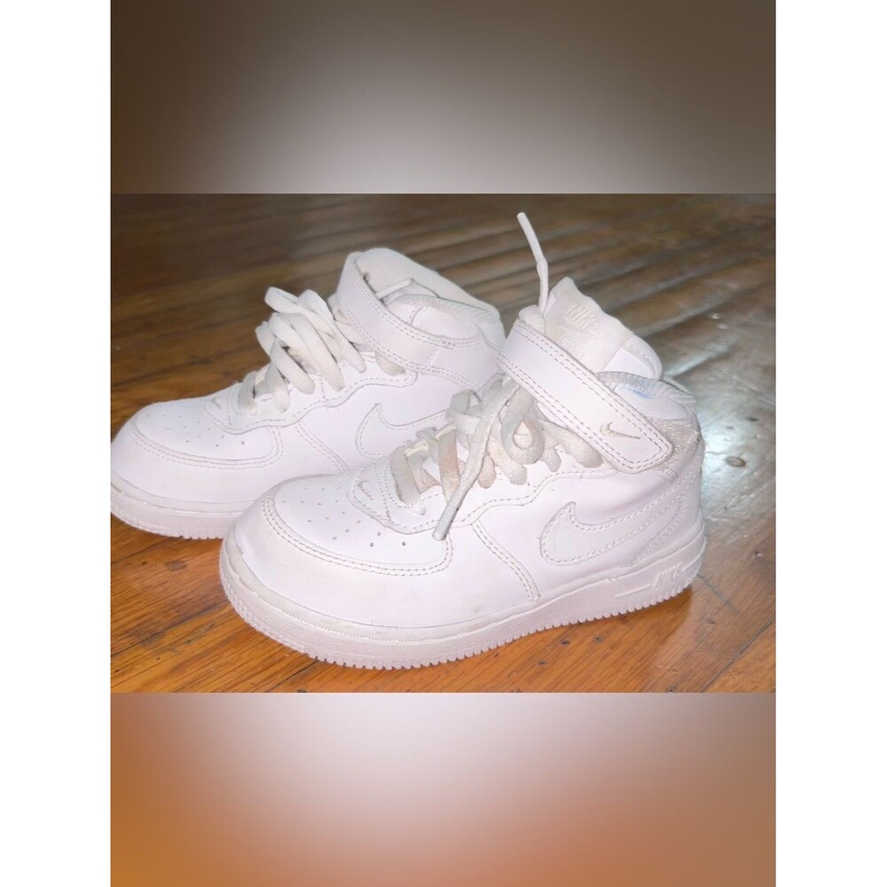 Nike Kids White High-Top Sneakers with Strap